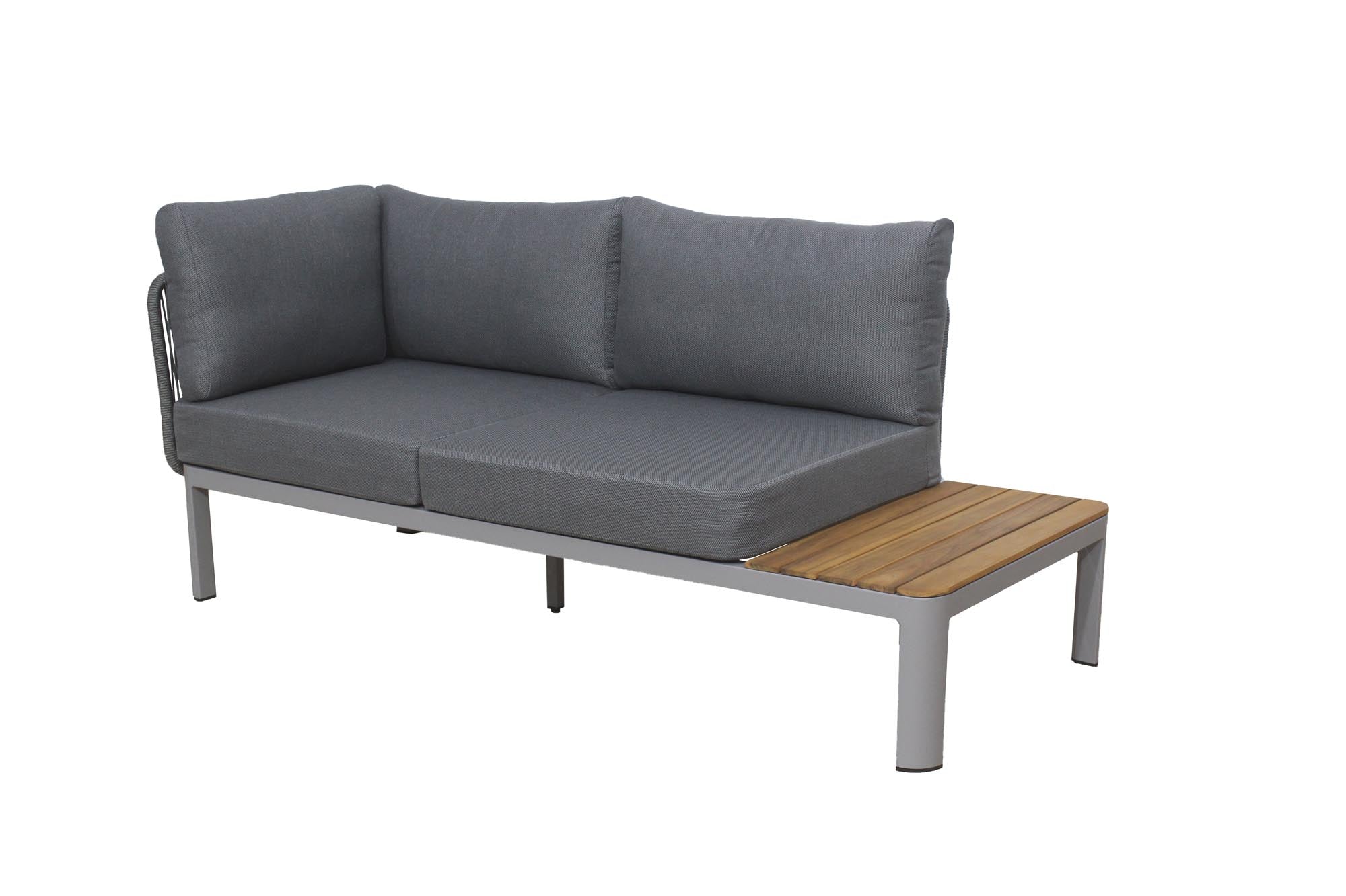 Ecksofa mit Seitenablage Madrid in Akazienholz präsentiert im Onlineshop von KAQTU Design AG. Lounge Sofa ist von Be Garden