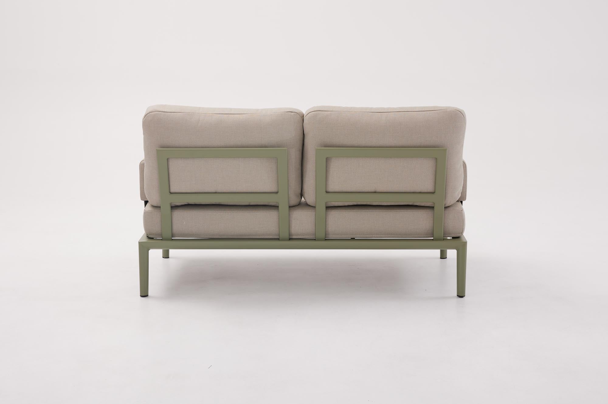 Elegante Armlehne in Oliv-Grün für das Fiore Sofa von Be Garden, ideal für entspannte Momente im Freien und stilvolle Gartenmöbel.