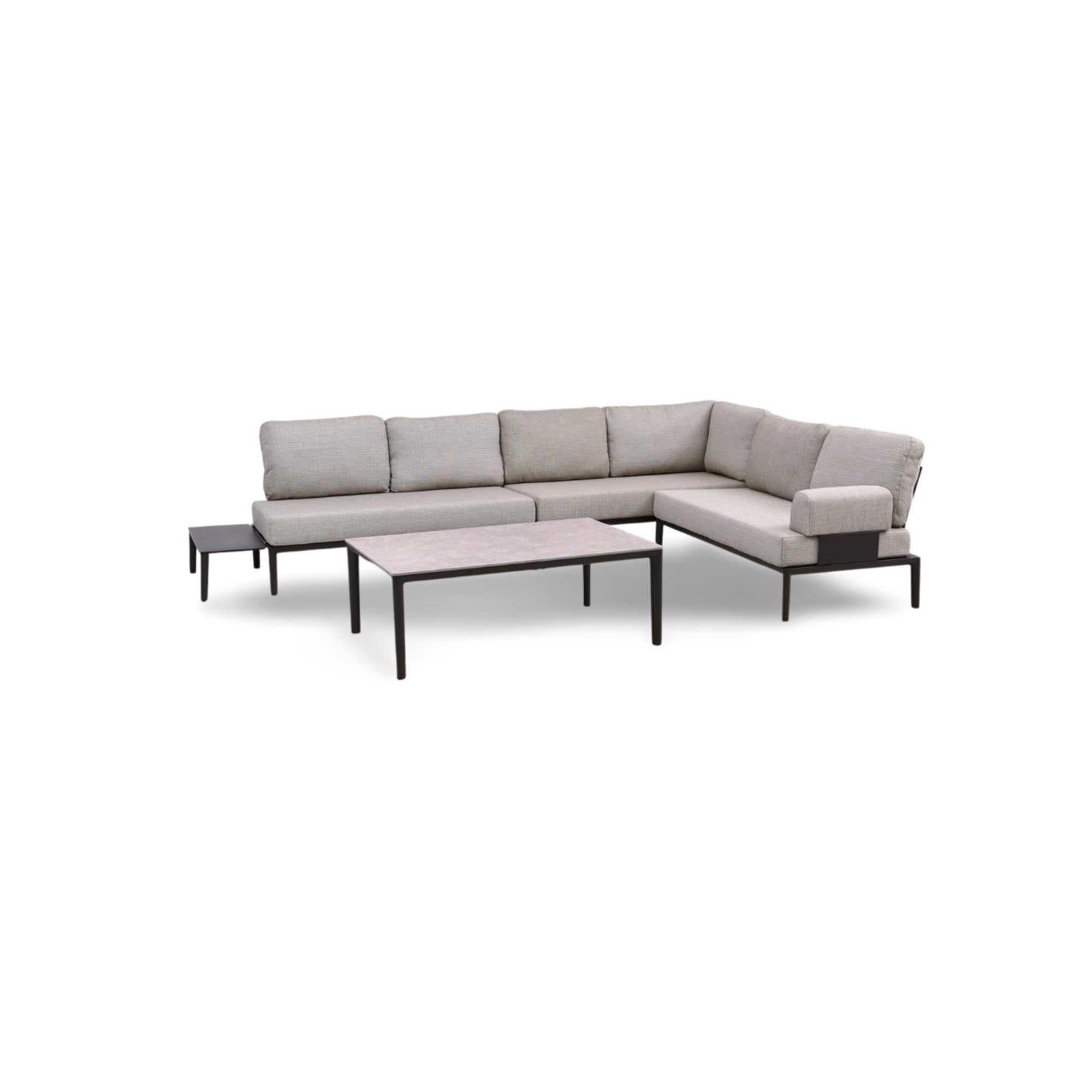 Elegante Armlehne für das Fiore Sofa von Be Garden, perfekt für den Außenbereich. In modernem Anthrazit, ideal für stilvolle Terrassen.