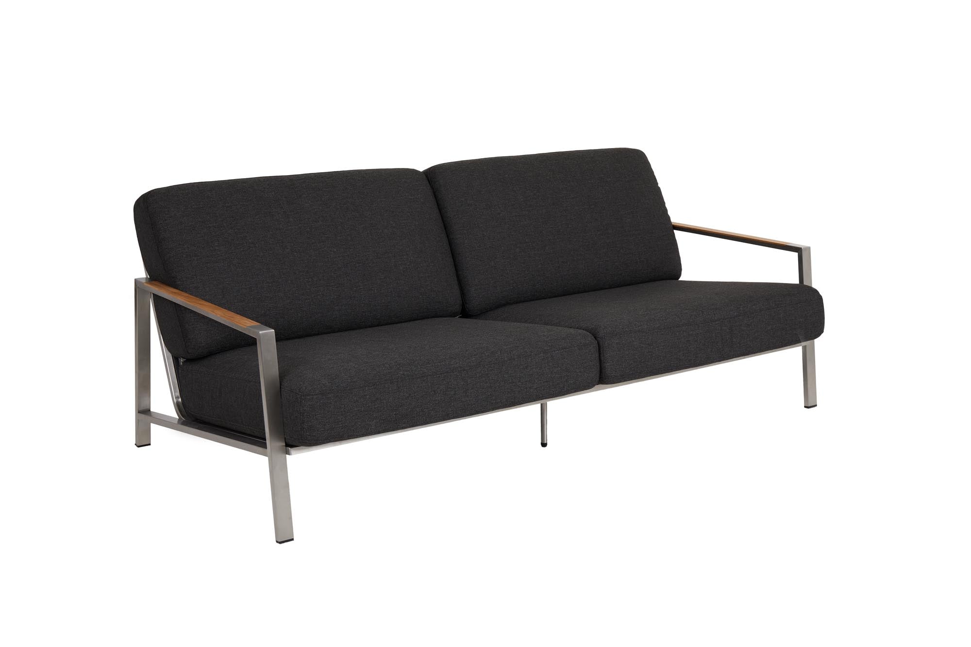 Sofa Naos, Edelstahlgestell, Armlehnenauflage Teak in  präsentiert im Onlineshop von KAQTU Design AG. Lounge Sofa ist von Be Garden