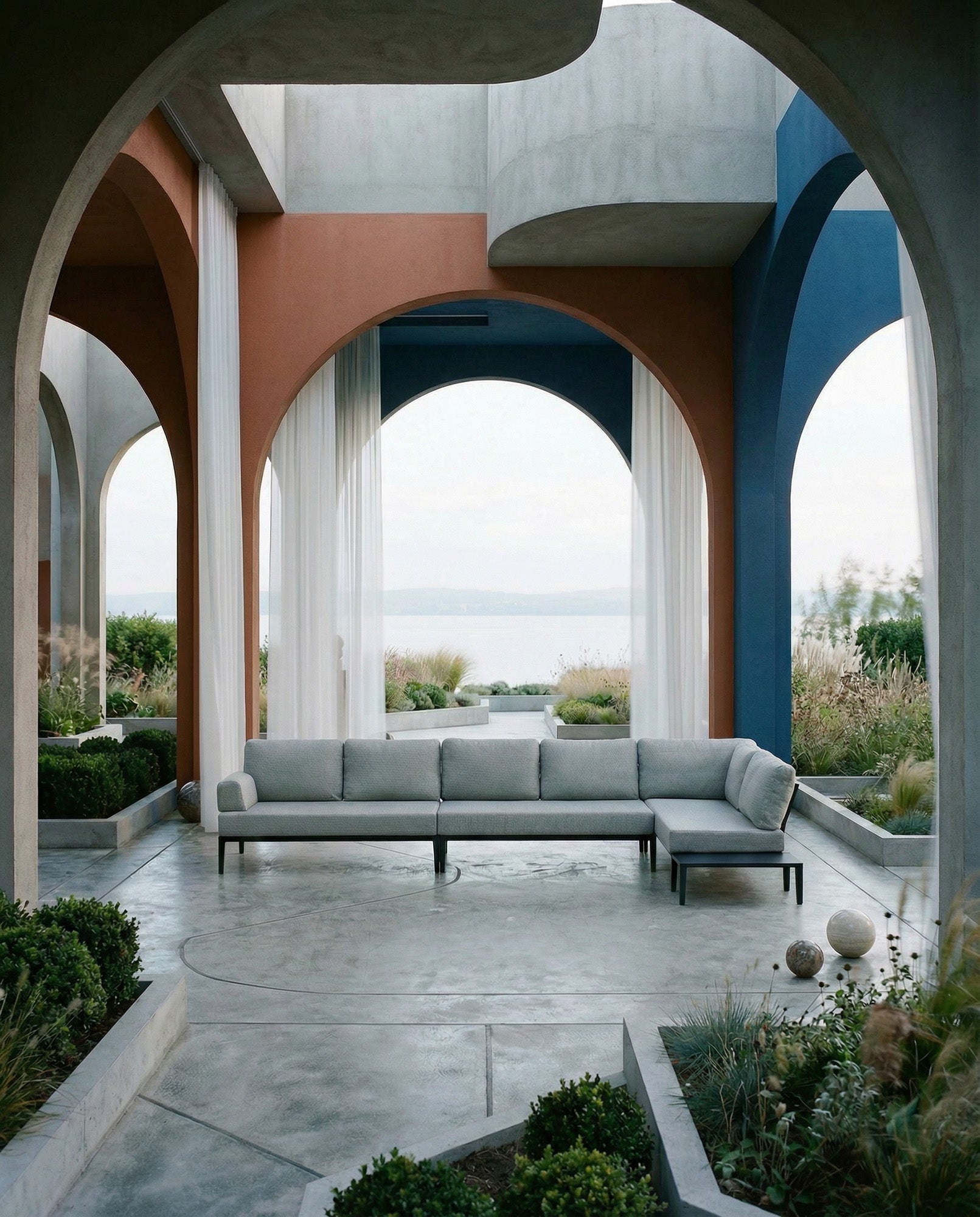 Modulares XXL-Garten-Loungeset Fiore für 8 Personen in Anthrazit präsentiert im Onlineshop von KAQTU Design AG. Loungeset ist von Be Garden