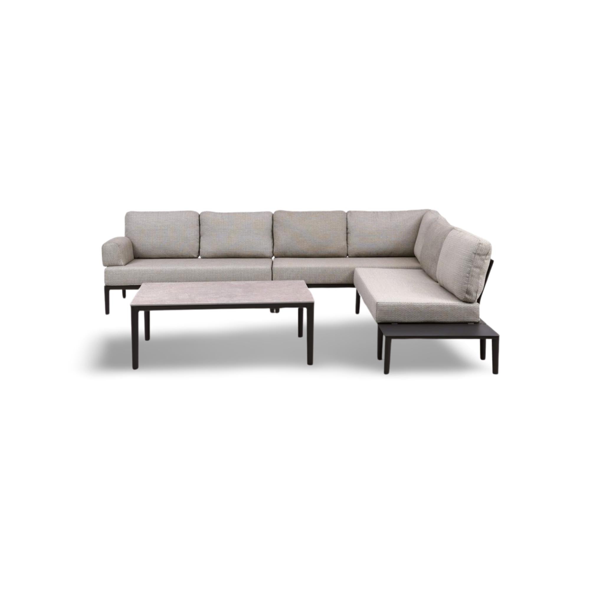 Modulares Garten-Loungeset Fiore 6 Sitzer Lounge- und Beistelltisch in Anthrazit präsentiert im Onlineshop von KAQTU Design AG. Loungeset ist von Be Garden