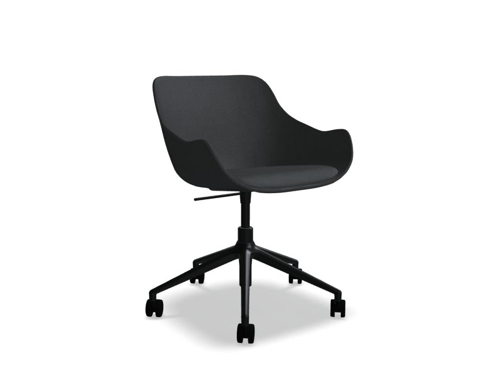 Baltic Classic  BL4P22 - Stuhl mit Höhenverstellung in Anthrazit präsentiert im Onlineshop von KAQTU Design AG. Dreh-Schalenstuhl mit Rollen ist von Mdd