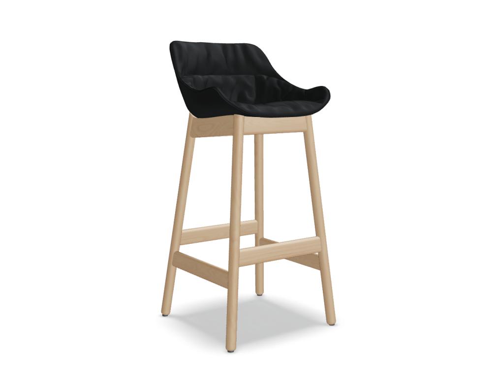 Baltic Soft Duo BL5P27H - Barhocker mit Holzbasis in Grau präsentiert im Onlineshop von KAQTU Design AG. Barhocker ist von Mdd