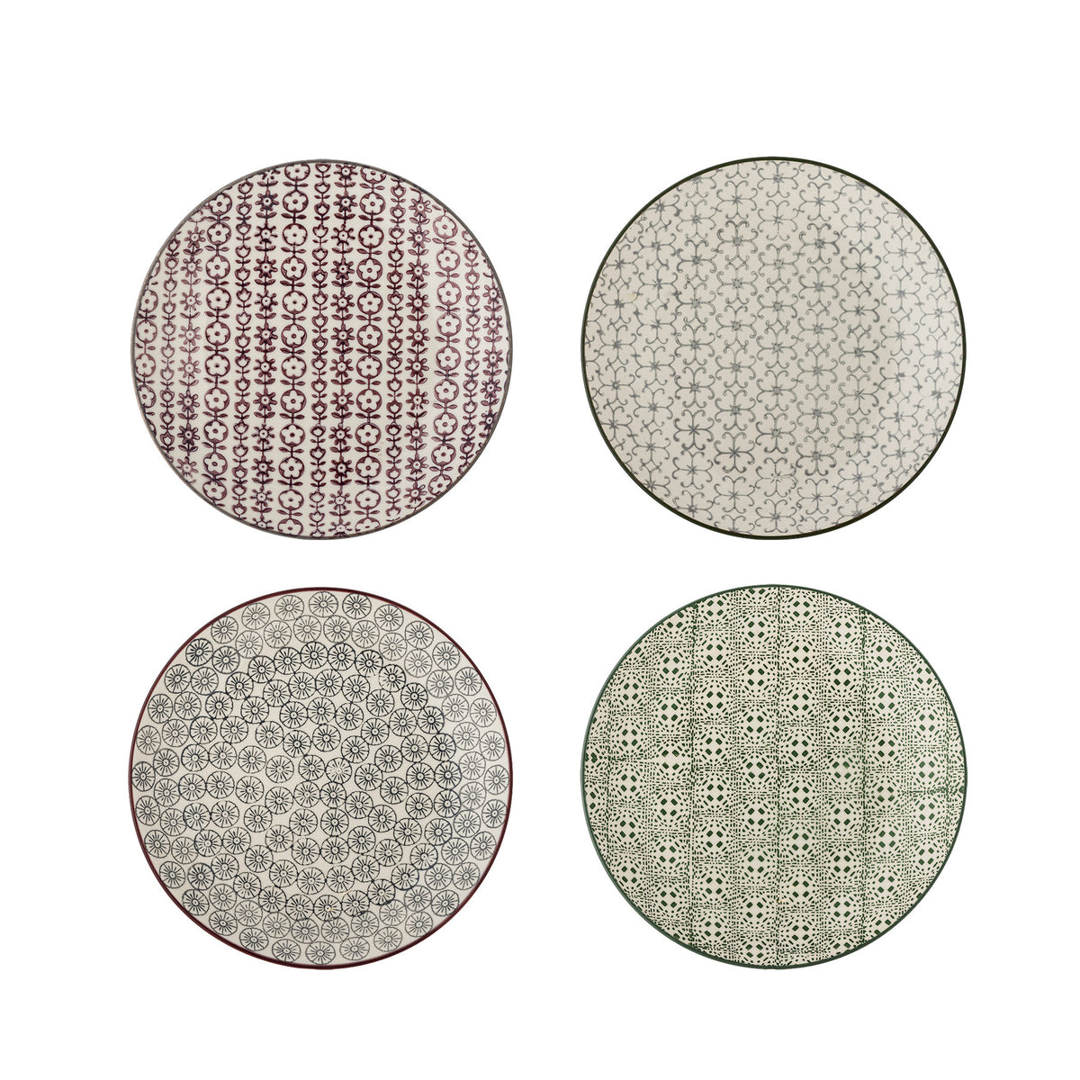 Karine Teller, Grün, Steingut in Green präsentiert im Onlineshop von KAQTU Design AG. Teller ist von Bloomingville