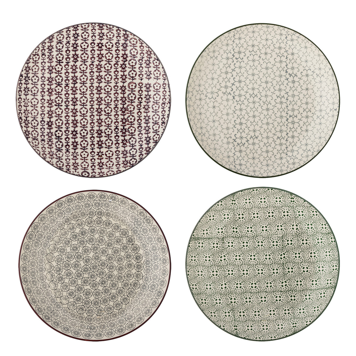 Karine Teller, Grün, Steingut in Green präsentiert im Onlineshop von KAQTU Design AG. Teller ist von Bloomingville