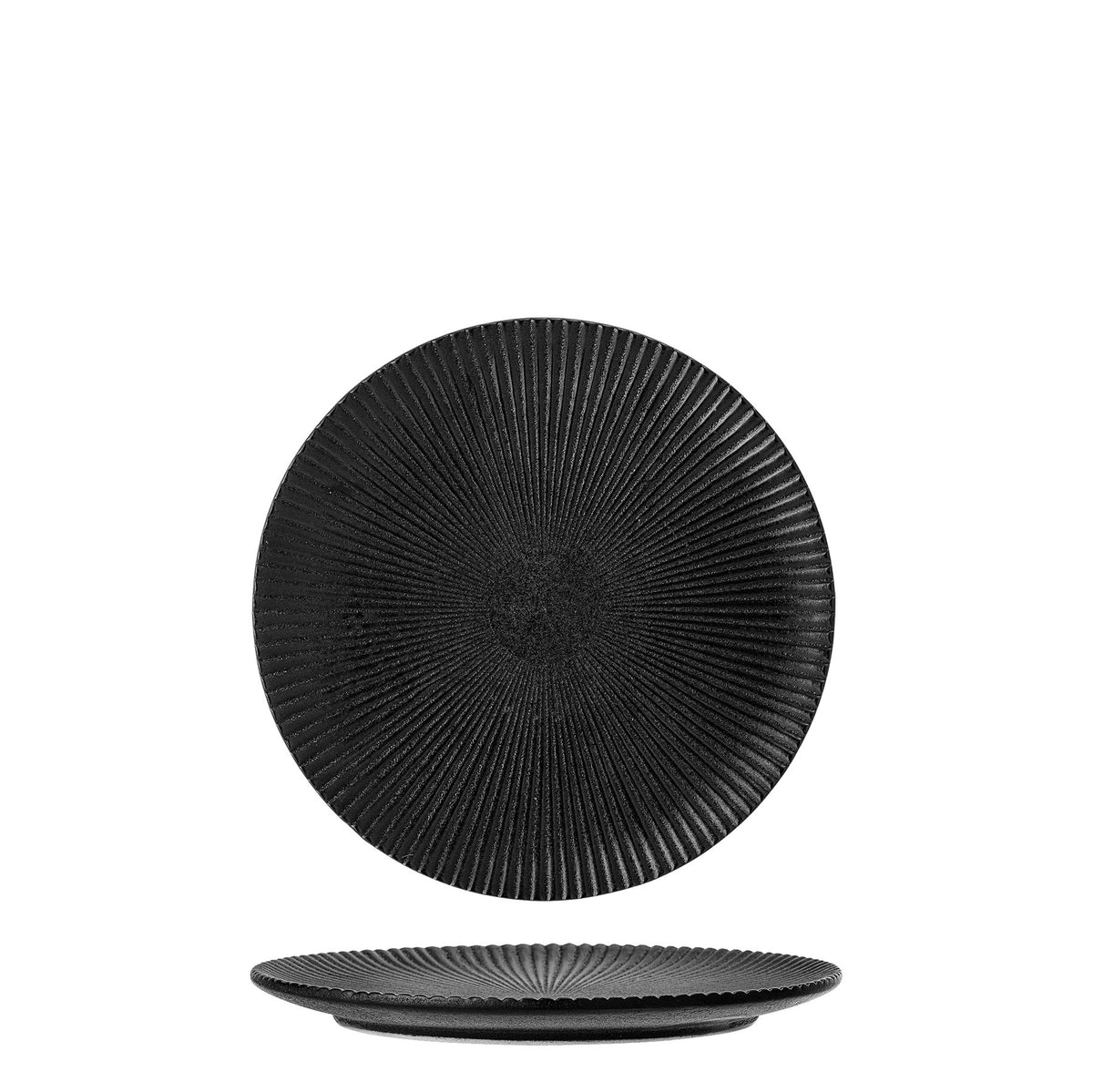 Neri Teller, Schwarz, Steingut in Black präsentiert im Onlineshop von KAQTU Design AG. Teller ist von Bloomingville