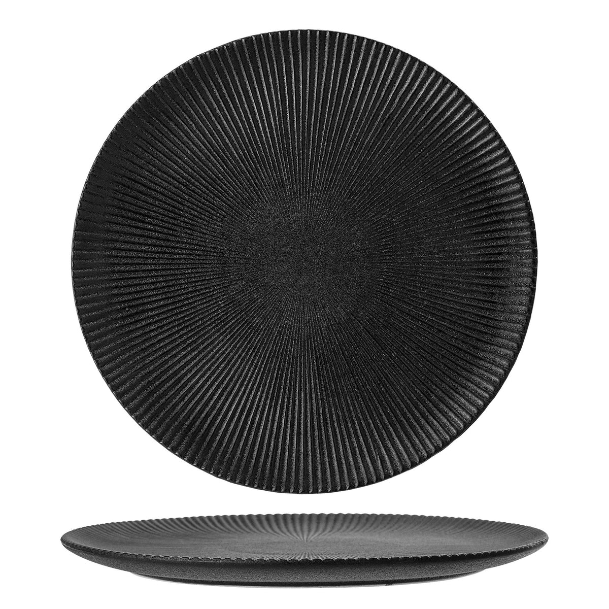 Neri Teller, Schwarz, Steingut in Black präsentiert im Onlineshop von KAQTU Design AG. Teller ist von Bloomingville