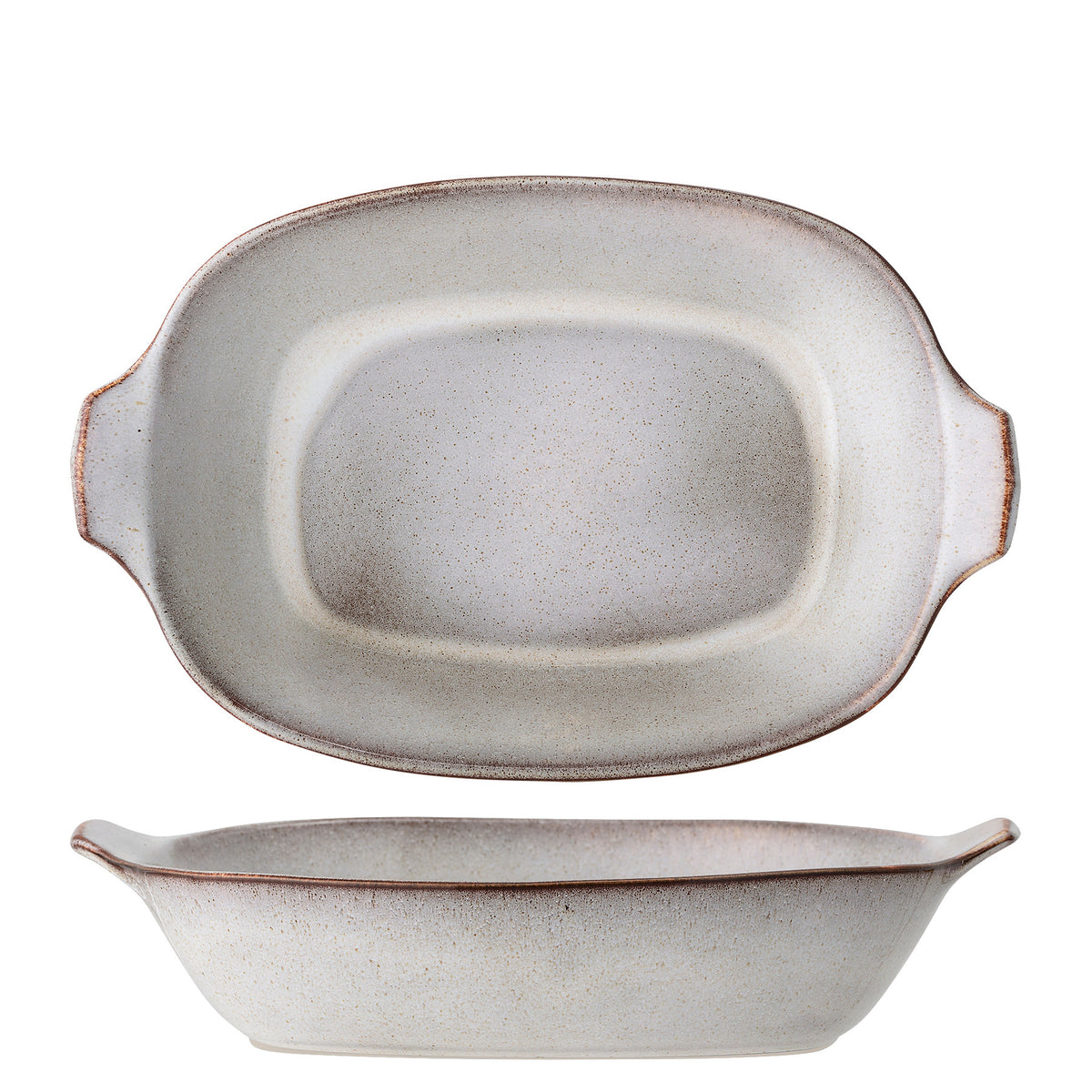 Beige Schale Sandrine aus Steingut von Bloomingville mit glasierter Oberfläche