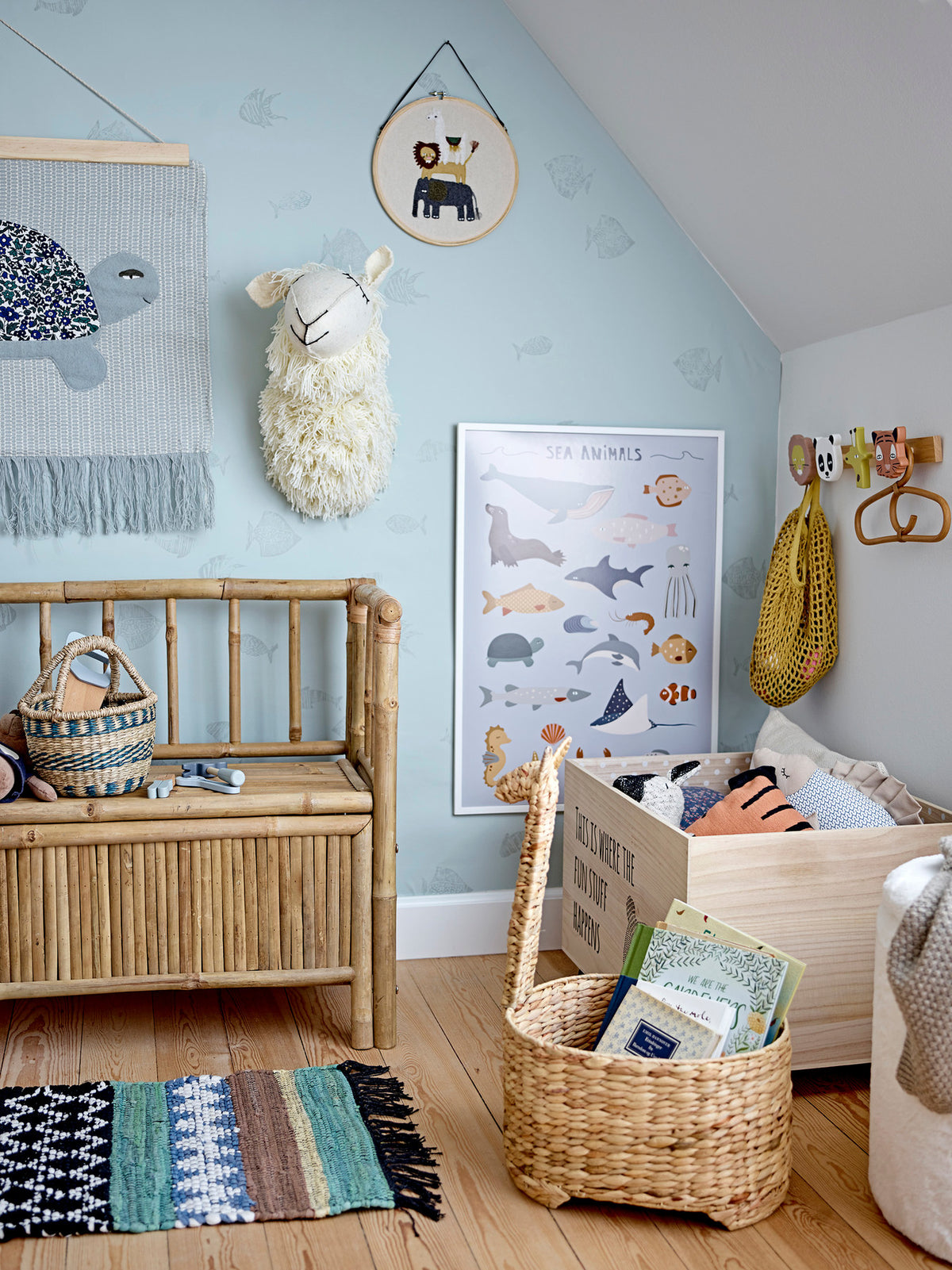 Aranya Aufhänger, Natur, Rattan in Nature präsentiert im Onlineshop von KAQTU Design AG. Kleiderbügel ist von Bloomingville Mini