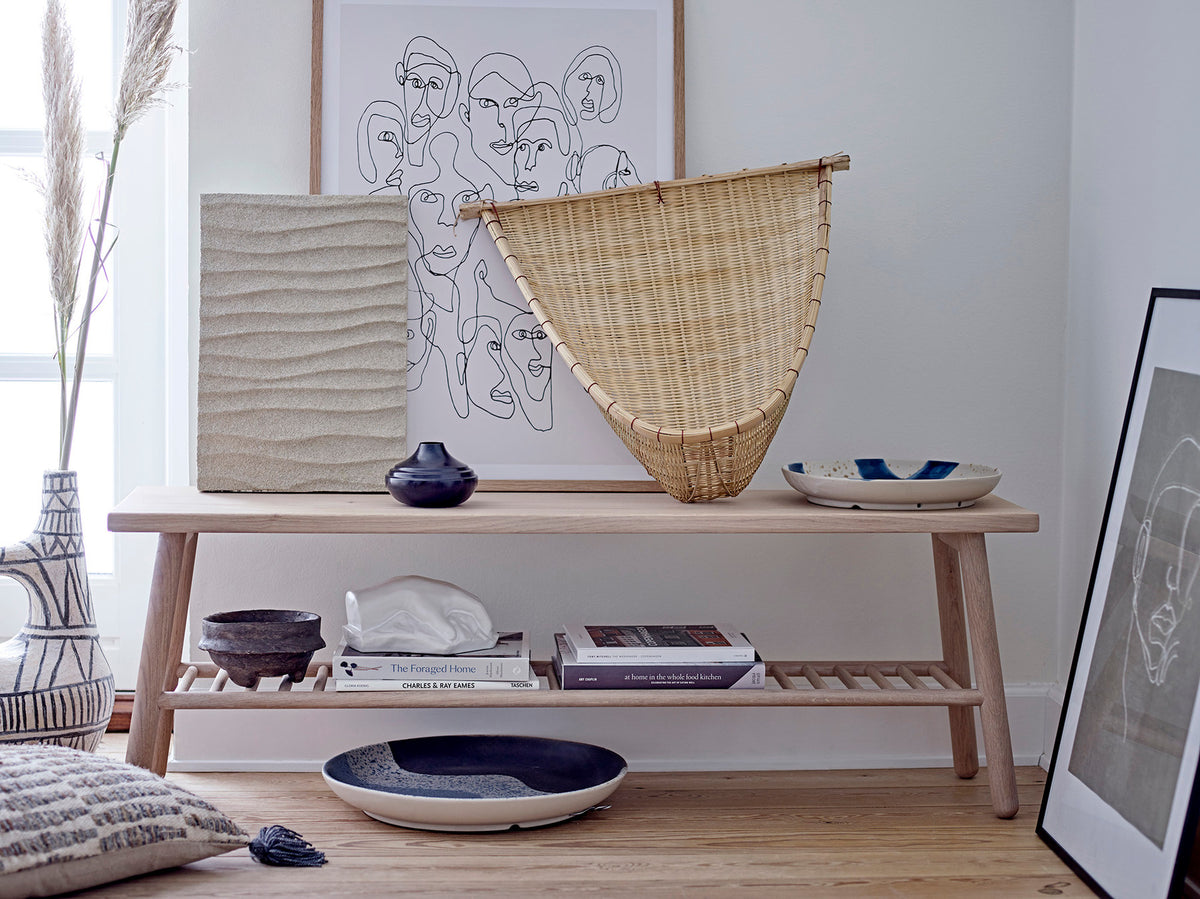 Ozcar Wanddekoration, Blau, Steingut in Blue präsentiert im Onlineshop von KAQTU Design AG. Wanddeko ist von Bloomingville