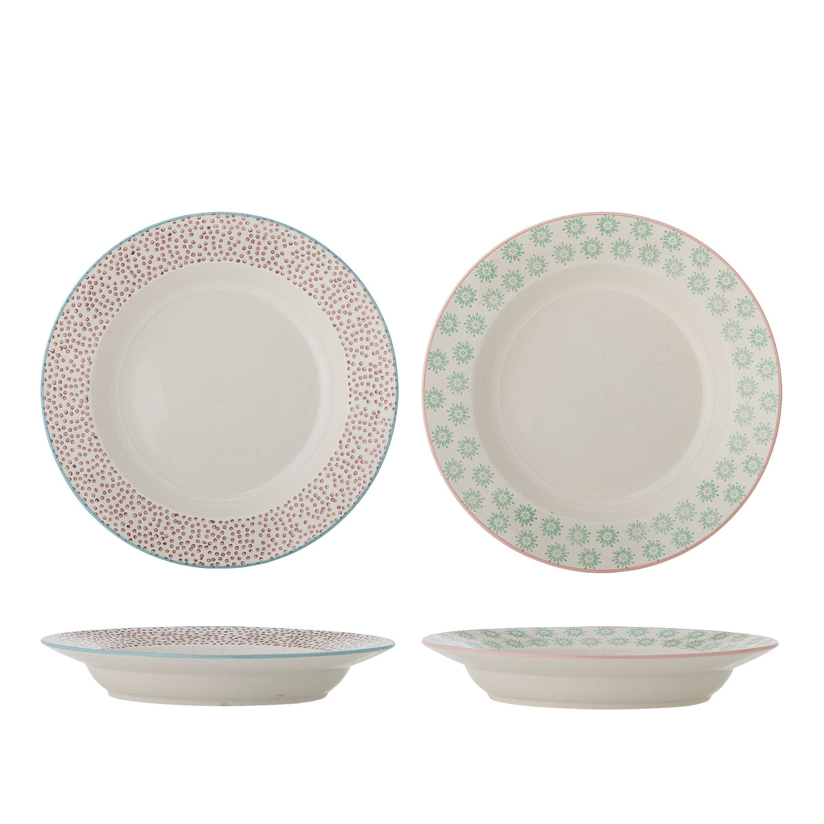 Patrizia Nudelteller, Grün, Steingut in Green präsentiert im Onlineshop von KAQTU Design AG. Teller ist von Bloomingville
