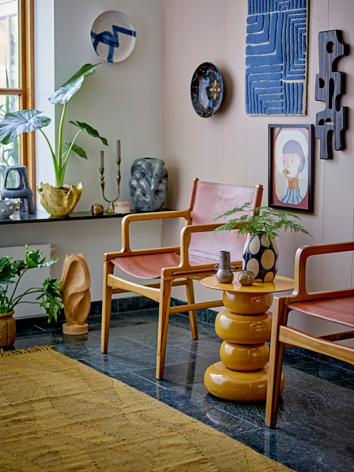 Ollie Loungesessel, Braun, Leder in Braun präsentiert im Onlineshop von KAQTU Design AG. Sessel ist von Bloomingville