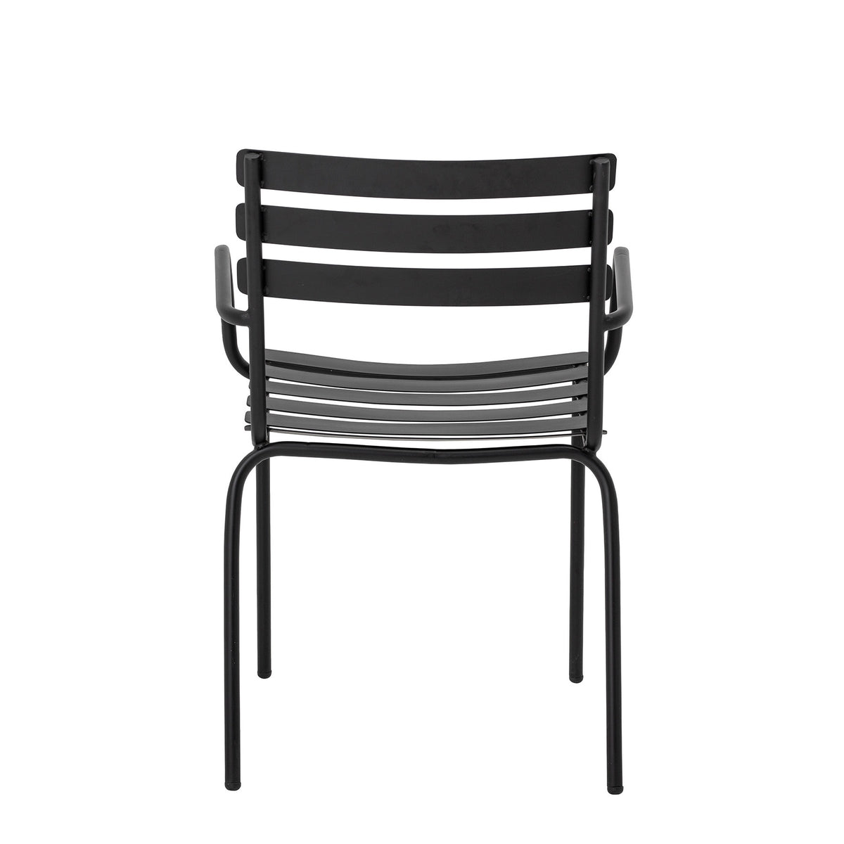 Monsi Esszimmerstuhl, Schwarz, Verzinktes Eisen in Schwarz präsentiert im Onlineshop von KAQTU Design AG. Gartenstuhl mit Armlehnen ist von Bloomingville