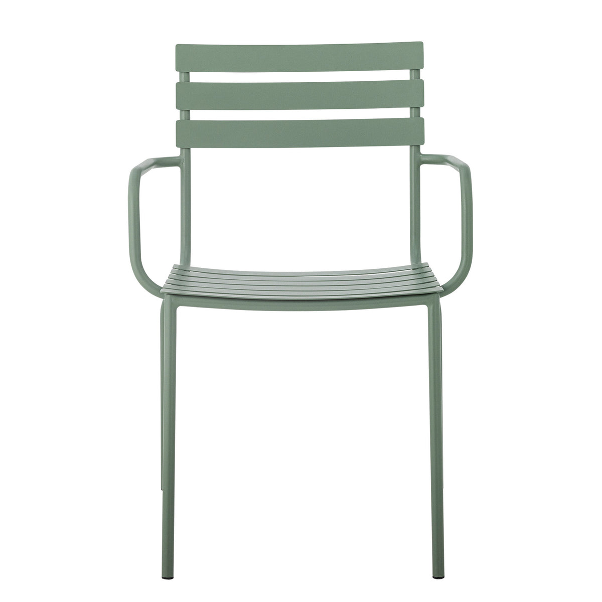 Monsi Esszimmerstuhl, Grün, Verzinktes Metall in Green präsentiert im Onlineshop von KAQTU Design AG. Gartenstuhl mit Armlehnen ist von Bloomingville