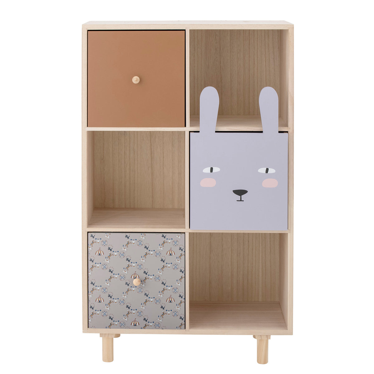Calle Bücherregal mit Schubladen, Natur, Paulownia in Nature präsentiert im Onlineshop von KAQTU Design AG. Standregal ist von Bloomingville Mini