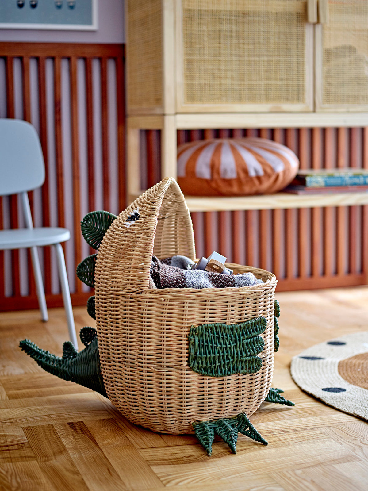 Eddi Korb, Natur, Rattan in Nature präsentiert im Onlineshop von KAQTU Design AG. Aufbewährungskörbe ist von Bloomingville Mini