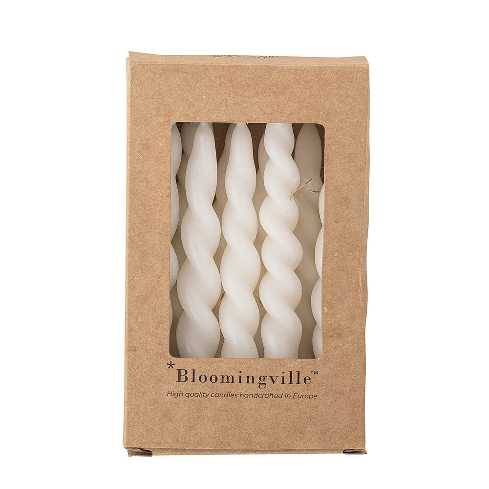 Twist Kerze, Weiá, Parafin in White präsentiert im Onlineshop von KAQTU Design AG. Kerzen ist von Bloomingville