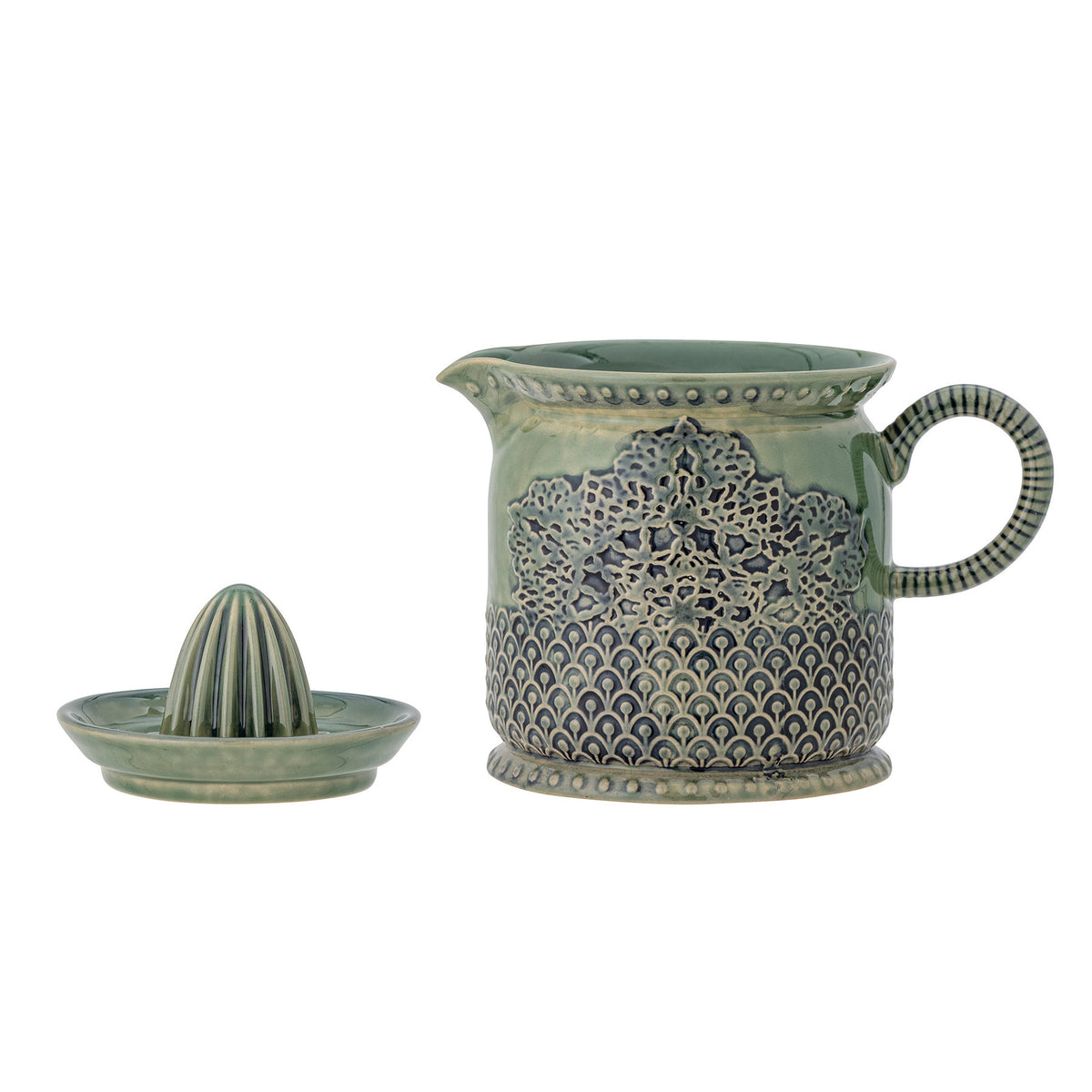 Liselu Zitronensaftpresse, Grün, Steingut in Green präsentiert im Onlineshop von KAQTU Design AG. Zitronenpresse ist von Creative Collection