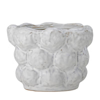 Dieter flower pot, white, earthenware