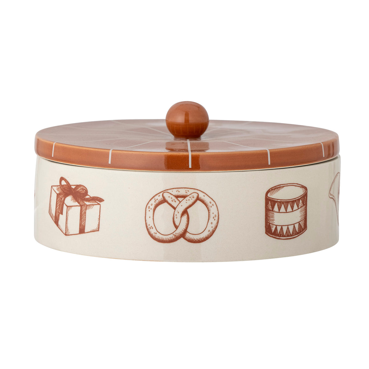 Beth Gefäss mit Deckel, Braun, Steingut in Brown präsentiert im Onlineshop von KAQTU Design AG. Kanne ist von Bloomingville