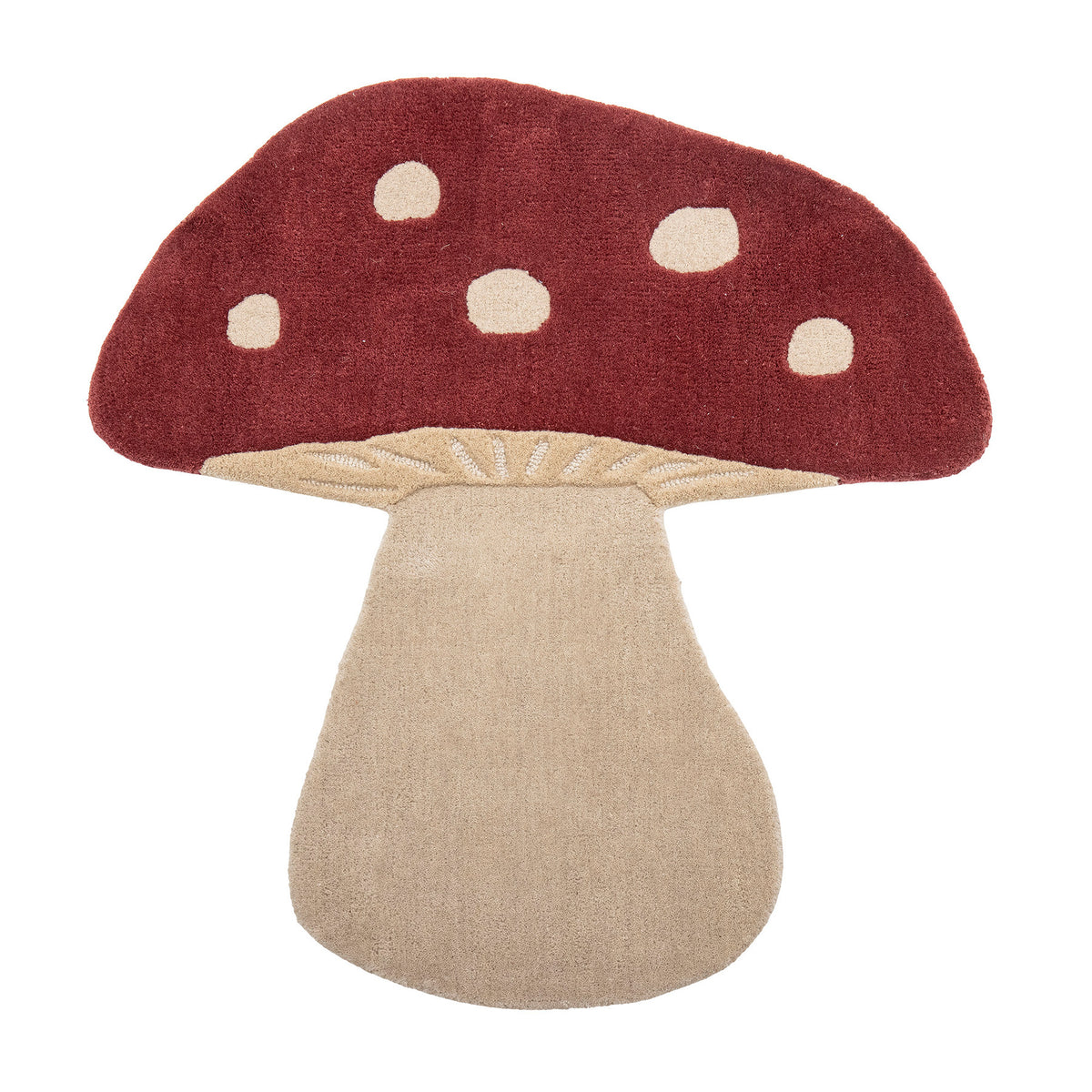Mushroom Teppich, Rot, Wolle in Red präsentiert im Onlineshop von KAQTU Design AG. Teppich ist von Bloomingville Mini