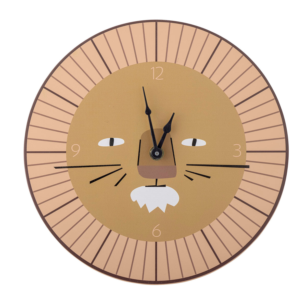 Harrison Wanduhr, Braun, MDF in Brown präsentiert im Onlineshop von KAQTU Design AG. Wanduhr ist von Bloomingville Mini