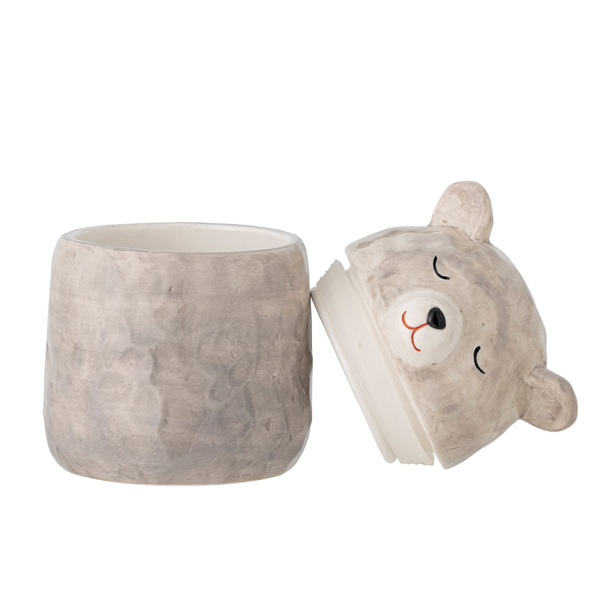 Puk Gefäss mit Deckel, Grau, Steingut in Grau präsentiert im Onlineshop von KAQTU Design AG. Wasserkrüge ist von Bloomingville Mini
