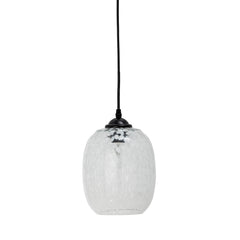 Gisele pendant lamp, white, glass