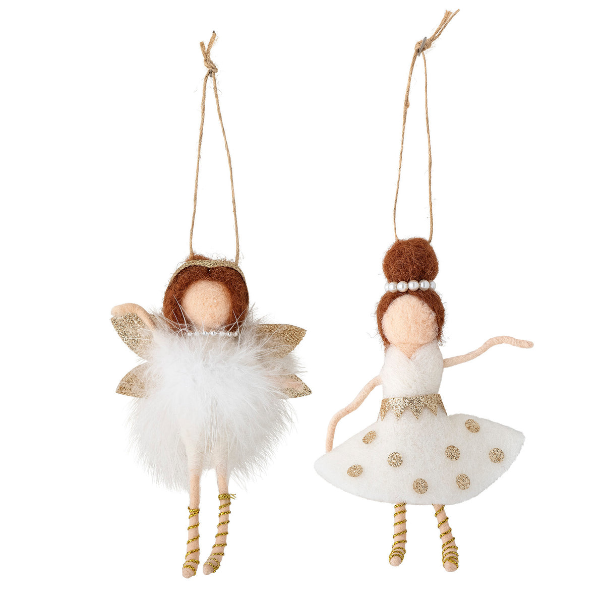 Liuka Ornament, Weiss, Wolle in White präsentiert im Onlineshop von KAQTU Design AG. Ornament ist von Bloomingville