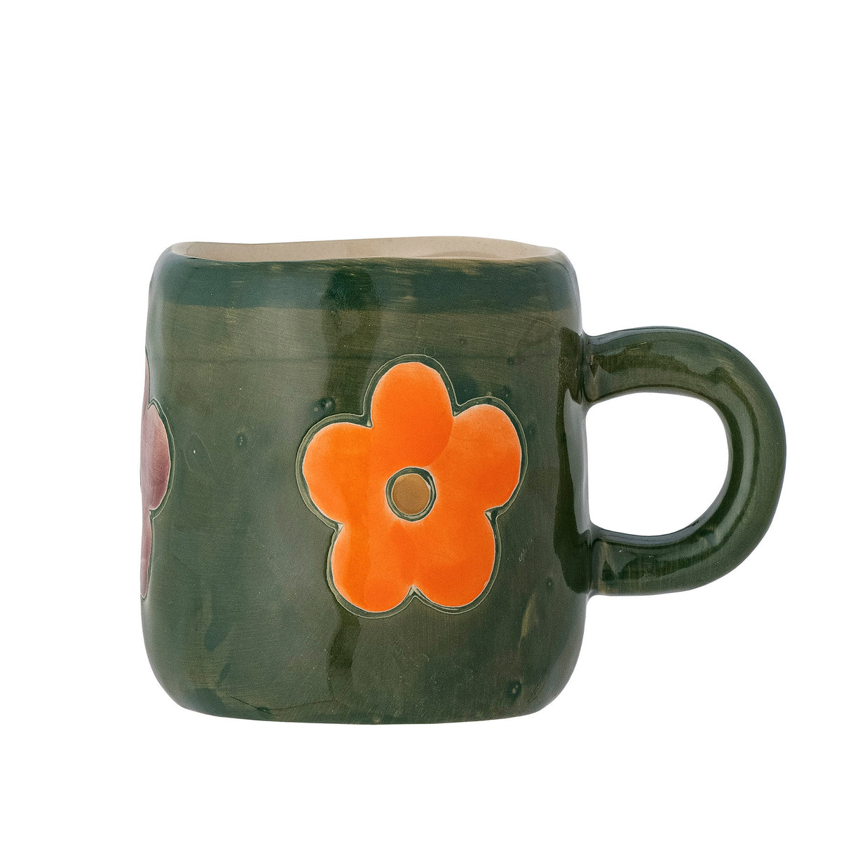 Addy Tasse, Grün, Steingut in Green präsentiert im Onlineshop von KAQTU Design AG. Tasse ist von Bloomingville Mini