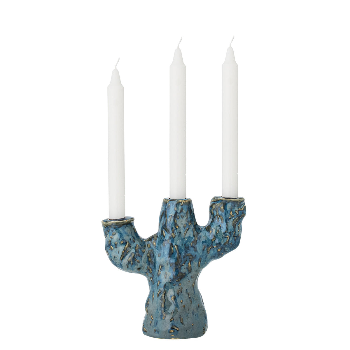 Tahoka Kerzenhalter, Blue, Steingut in Blau präsentiert im Onlineshop von KAQTU Design AG. Kerzenständer ist von Creative Collection