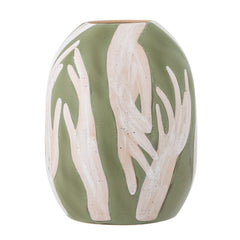 Vase décoratif Adalena, vert, grès