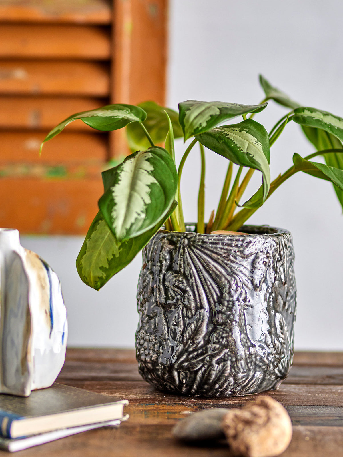 Nikou Deko-Blumentopf, Schwarz, Terrakotta in Schwarz präsentiert im Onlineshop von KAQTU Design AG. Blumentopf ist von Creative Collection