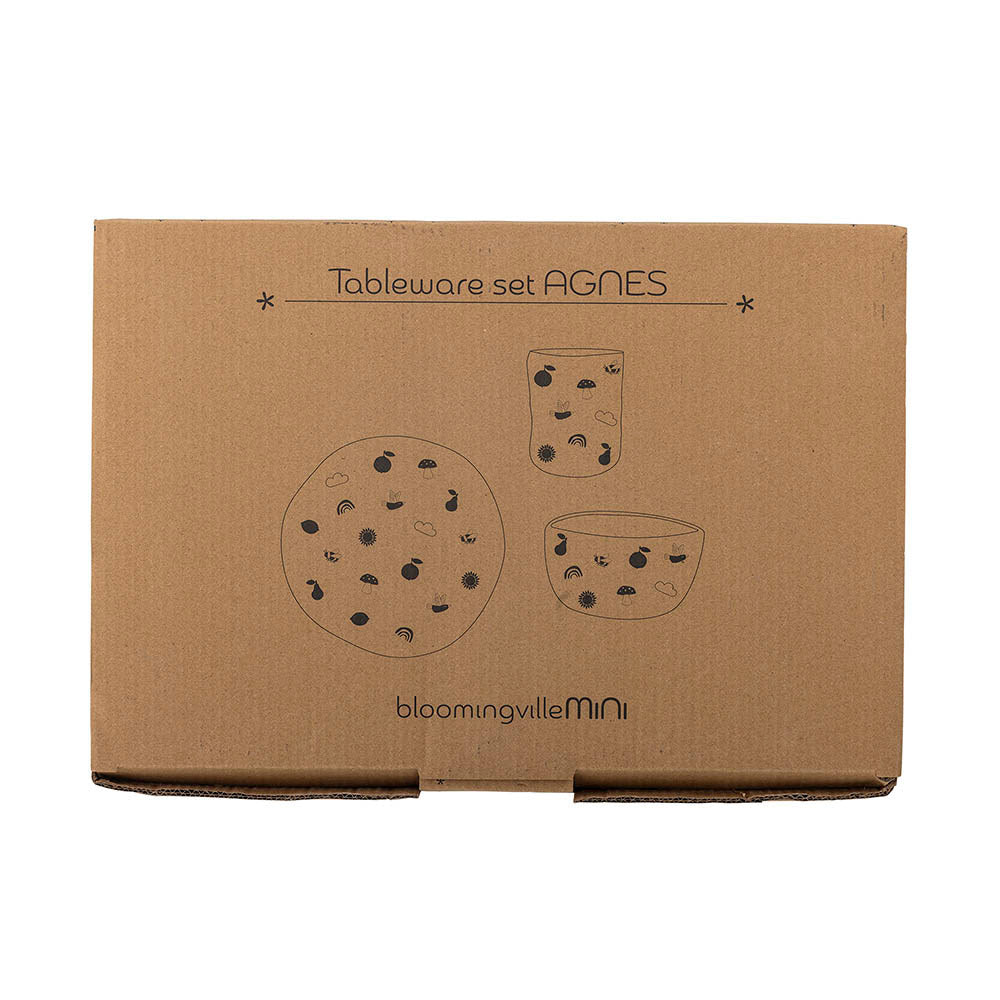 Agnes Geschirr-Set, Weiss, Steingut in Weiß präsentiert im Onlineshop von KAQTU Design AG. Geschirrset ist von Bloomingville Mini