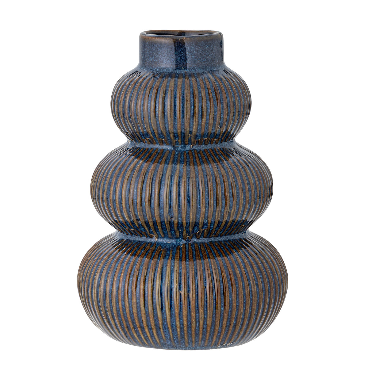 Myrtle Vase, Blue, Steingut in Blau präsentiert im Onlineshop von KAQTU Design AG. Vase ist von Bloomingville