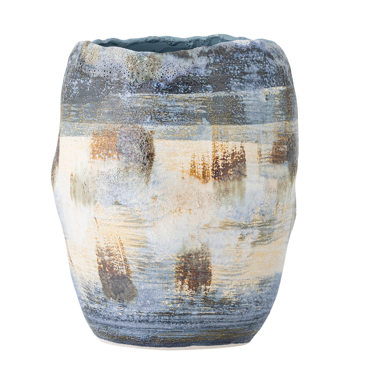 Nienna Vase, Blue, Steingut in Blau präsentiert im Onlineshop von KAQTU Design AG. Vase ist von Bloomingville