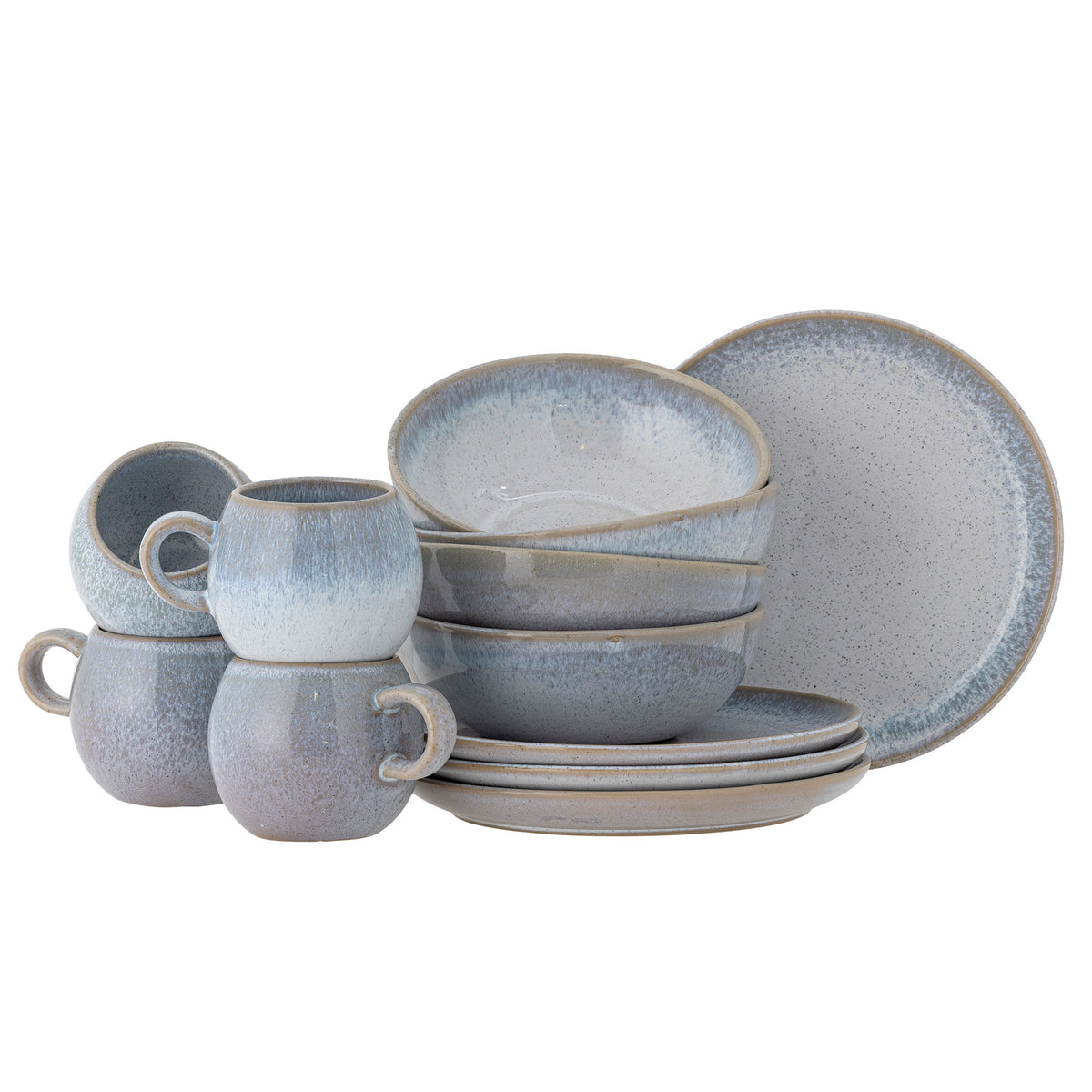 Paula Frühstück Set, Blue, Steingut in Blau präsentiert im Onlineshop von KAQTU Design AG. Geschirrset ist von Bloomingville