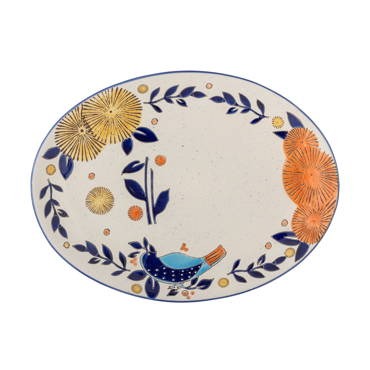 Lynna Servierplatte, Blue, Steingut in Blau präsentiert im Onlineshop von KAQTU Design AG. Servierplatten ist von Creative Collection