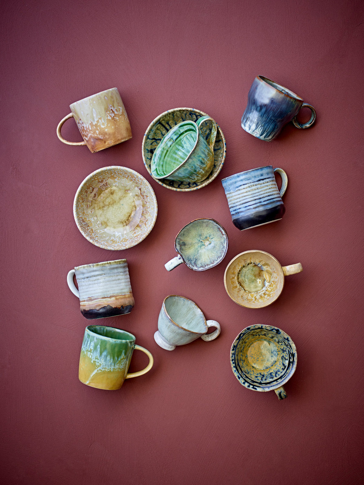Milani Tasse, Blau, Steingut in Blau präsentiert im Onlineshop von KAQTU Design AG. Tasse ist von Bloomingville