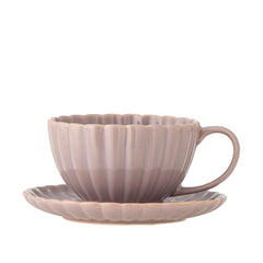 Latina Tasse mit Untertasse, Rose, Steingut