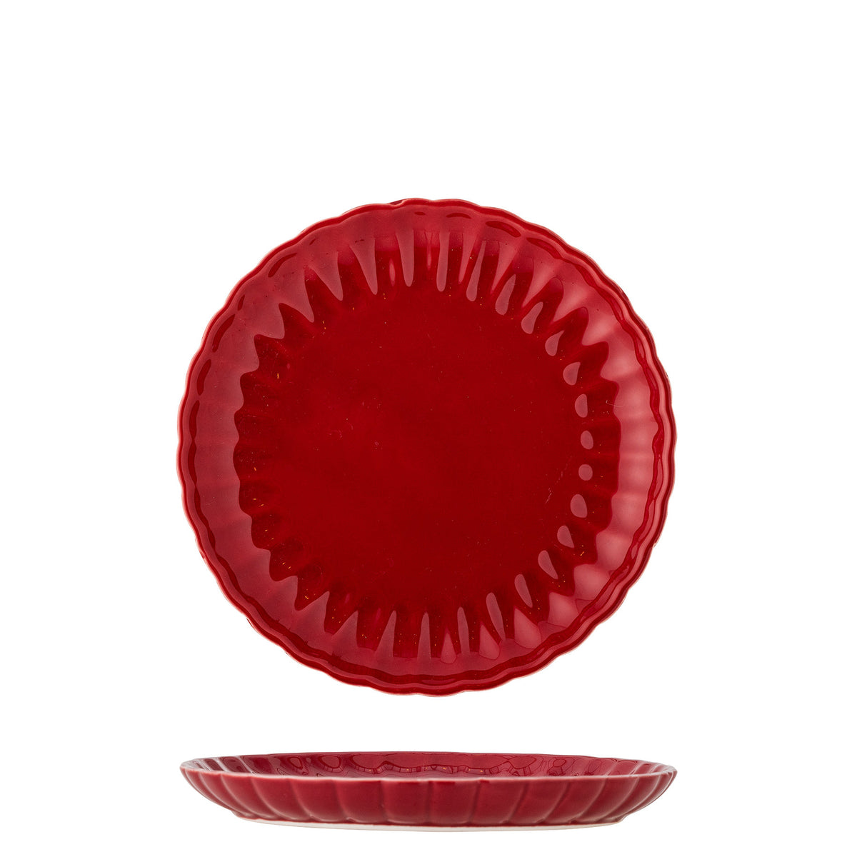 Latina Teller, Rot, Steingut in Rot präsentiert im Onlineshop von KAQTU Design AG. Teller ist von Bloomingville