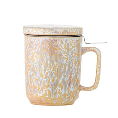 Yuma Becher m/Deckel und Teesieb, Natur, Steingut