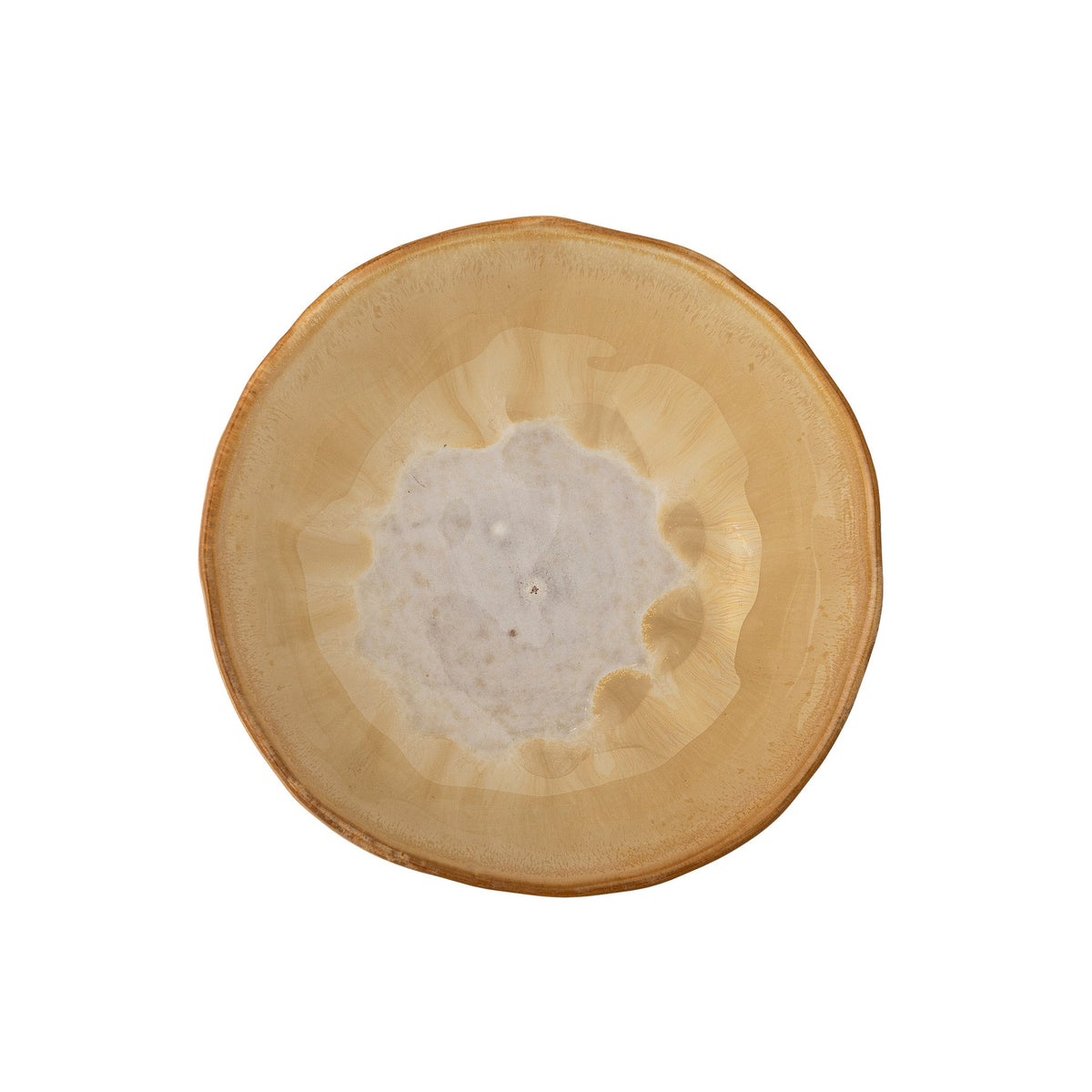 Runde beige Schale aus Steingut mit reaktiver Glasur, erdigen Farbtönen, Durchmesser 13 cm, Höhe 4.5 cm, Serie Nara von Creative Collection