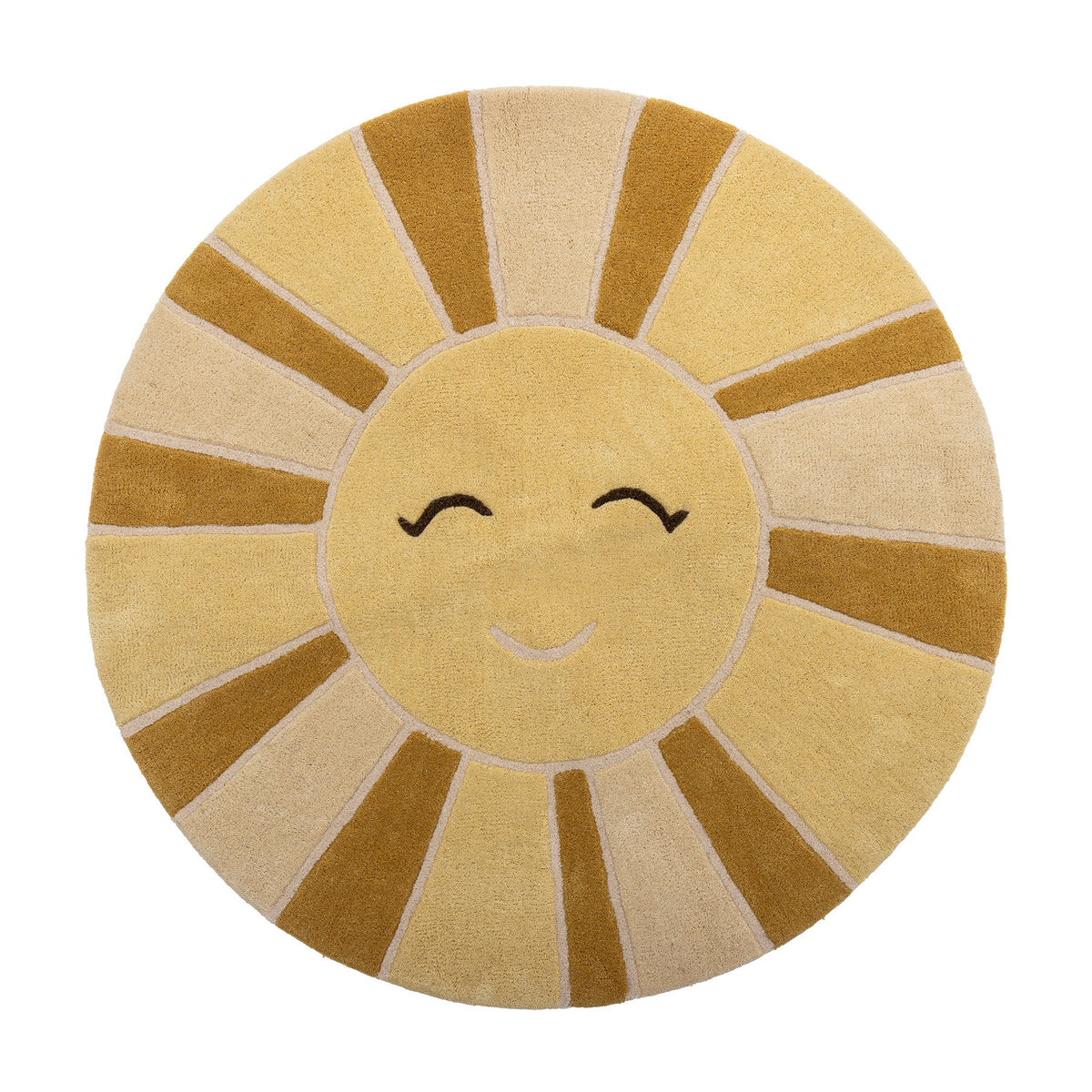 Sun Teppich, Gelb, Wolle in Gelb präsentiert im Onlineshop von KAQTU Design AG. Teppich ist von Bloomingville Mini