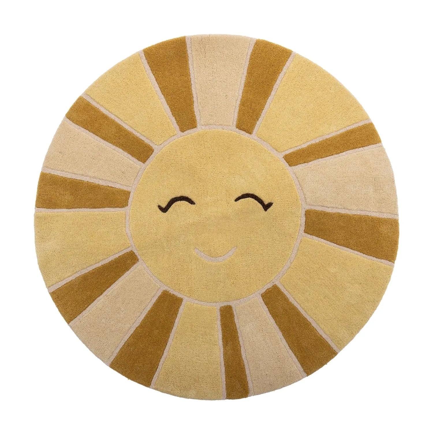 Sun Teppich, Gelb, Wolle in Gelb präsentiert im Onlineshop von KAQTU Design AG. Teppich ist von Bloomingville Mini