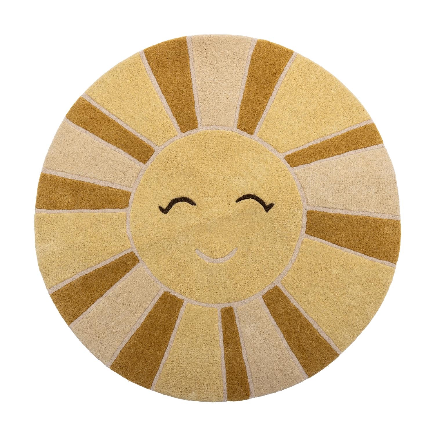 Sun Teppich, Gelb, Wolle in Gelb präsentiert im Onlineshop von KAQTU Design AG. Teppich ist von Bloomingville Mini