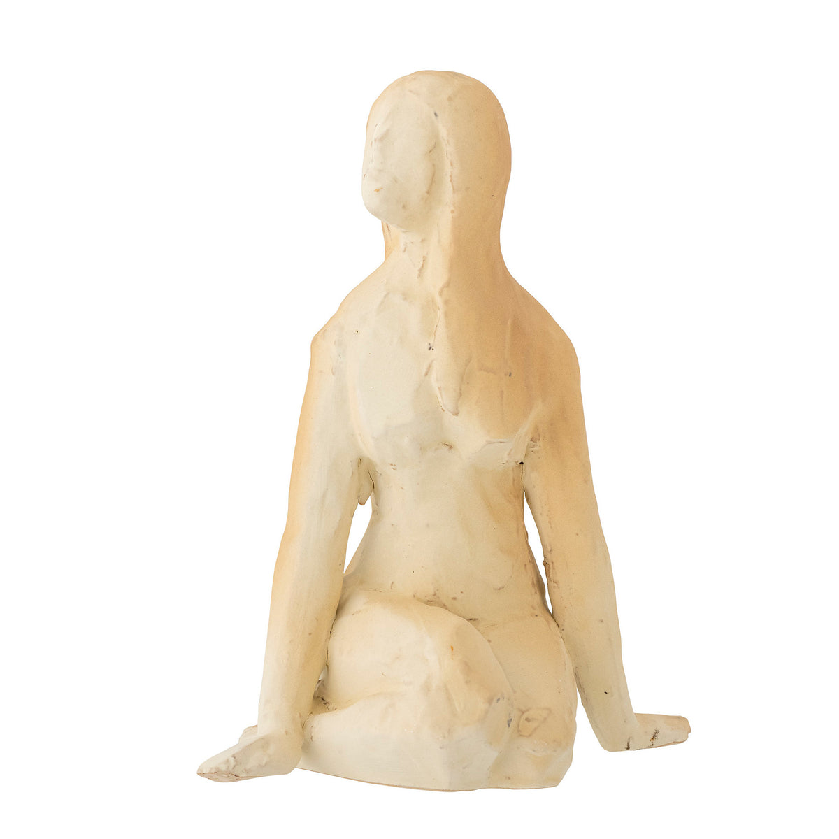 Steingutfigur Ishtar Deko in Beige von Bloomingville, Darstellung einer Frau mit grober, matter Glasur in hellen Nuancen, Höhe 20.5 cm.