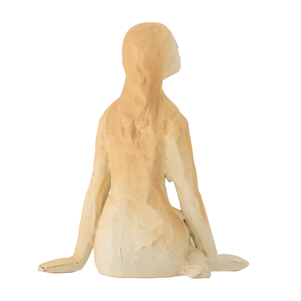 Steingutfigur Ishtar Deko in Beige von Bloomingville, Darstellung einer Frau mit grober, matter Glasur in hellen Nuancen, Höhe 20.5 cm.