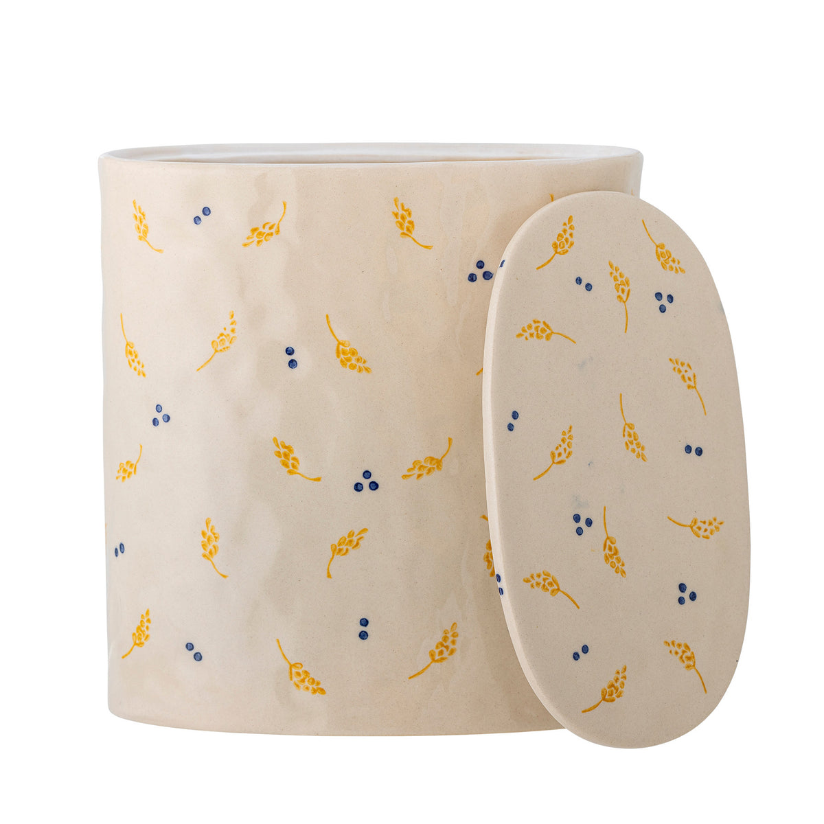 Pippine Gefäss mit Deckel, Weiss, Steingut in Weiss präsentiert im Onlineshop von KAQTU Design AG. Wasserkrüge ist von Bloomingville